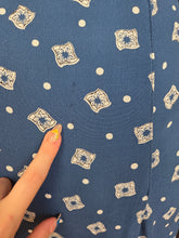 Load image into Gallery viewer, 1940s Dark Teal Square and Spot Print Dress
