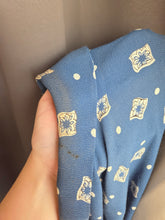 Load image into Gallery viewer, 1940s Dark Teal Square and Spot Print Dress
