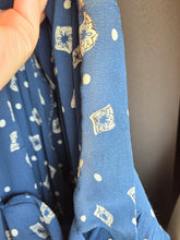 Load image into Gallery viewer, 1940s Dark Teal Square and Spot Print Dress
