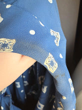 Load image into Gallery viewer, 1940s Dark Teal Square and Spot Print Dress
