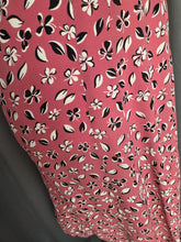 Load image into Gallery viewer, 1940s Pink, Black and White Leaf Print Crepe Dress
