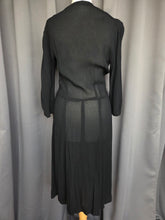 Load image into Gallery viewer, 1940s Black Crepe Sequin Cocktail Dress
