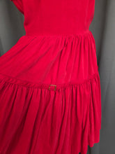 Load image into Gallery viewer, 1950s Red Corduroy Buckle Dress

