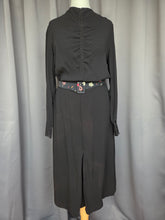 Load image into Gallery viewer, 1930s Black Crepe Dress With Patterned Dress

