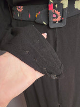 Load image into Gallery viewer, 1930s Black Crepe Dress With Patterned Dress
