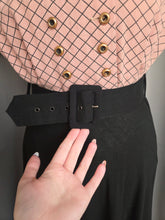 Load image into Gallery viewer, 1940s Pink Checked And Black Colour Block Dress
