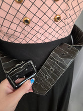 Load image into Gallery viewer, 1940s Pink Checked And Black Colour Block Dress
