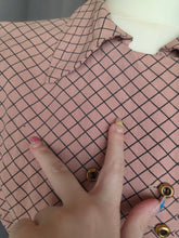 Load image into Gallery viewer, 1940s Pink Checked And Black Colour Block Dress
