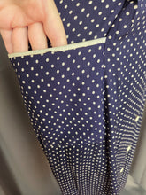 Load image into Gallery viewer, 1940s Navy Blue and White Polka Dot Dress
