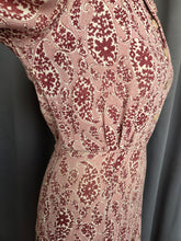 Load image into Gallery viewer, 1940s Brown and Beige Floral Paisley Print Dress
