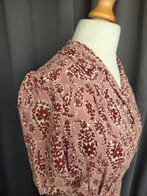Load image into Gallery viewer, 1940s Brown and Beige Floral Paisley Print Dress
