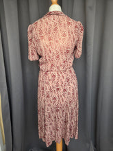 Load image into Gallery viewer, 1940s Brown and Beige Floral Paisley Print Dress
