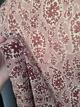 Load image into Gallery viewer, 1940s Brown and Beige Floral Paisley Print Dress
