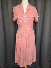 Load image into Gallery viewer, 1940s Red and White Stripe Dress
