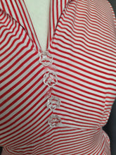 Load image into Gallery viewer, 1940s Red and White Stripe Dress
