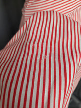 Load image into Gallery viewer, 1940s Red and White Stripe Dress
