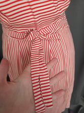 Load image into Gallery viewer, 1940s Red and White Stripe Dress
