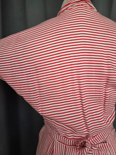 Load image into Gallery viewer, 1940s Red and White Stripe Dress
