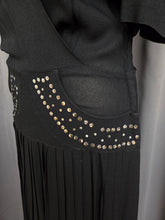 Load image into Gallery viewer, 1940s Black Crepe Studded Dress
