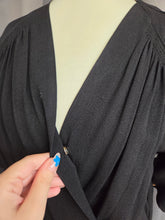 Load image into Gallery viewer, 1940s Black Crepe Studded Dress
