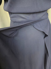 Load image into Gallery viewer, 1940s Navy Blue Rayon Dress With Huge Skirt
