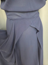 Load image into Gallery viewer, 1940s Navy Blue Rayon Dress With Huge Skirt
