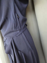 Load image into Gallery viewer, 1940s Navy Blue Rayon Dress With Huge Skirt
