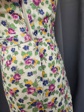 Load image into Gallery viewer, 1930s Rare Floral Garden Party Dress With Mutton Sleeves
