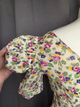 Load image into Gallery viewer, 1930s Rare Floral Garden Party Dress With Mutton Sleeves
