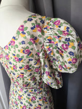 Load image into Gallery viewer, 1930s Rare Floral Garden Party Dress With Mutton Sleeves
