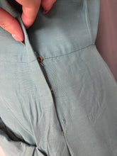 Load image into Gallery viewer, 1940s Teal Blue Dress With Huge Collar and Pockets
