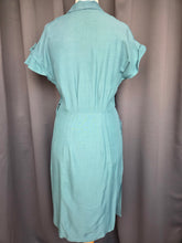 Load image into Gallery viewer, 1940s Teal Blue Dress With Huge Collar and Pockets
