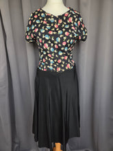 Load image into Gallery viewer, 1940s Black and Multicoloured Flower Dress
