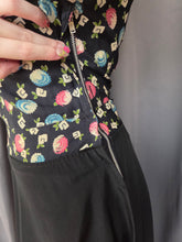 Load image into Gallery viewer, 1940s Black and Multicoloured Flower Dress
