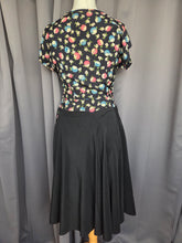 Load image into Gallery viewer, 1940s Black and Multicoloured Flower Dress

