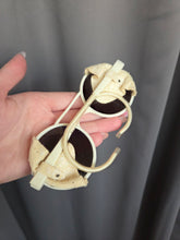 Load image into Gallery viewer, 1940s Off White Leather Side Sunglasses
