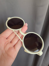 Load image into Gallery viewer, 1940s Off White Leather Side Sunglasses
