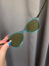 Load image into Gallery viewer, Late 1940s Teal Blue Clear Sunglasses
