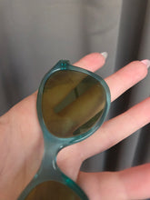 Load image into Gallery viewer, Late 1940s Teal Blue Clear Sunglasses
