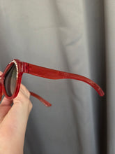 Load image into Gallery viewer, 1950s Orange/Red Rhinestone Studded Cat Eye Sunglasses
