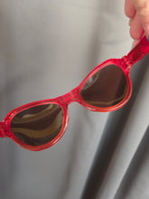 Load image into Gallery viewer, 1950s Orange/Red Rhinestone Studded Cat Eye Sunglasses
