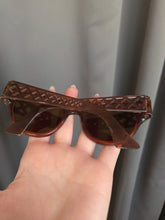 Load image into Gallery viewer, Late 1940s Brown Lattice Sunglasses
