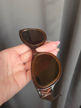 Load image into Gallery viewer, Late 1940s Brown Lattice Sunglasses
