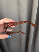 Load image into Gallery viewer, Late 1940s Brown Lattice Sunglasses

