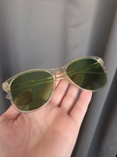 Load image into Gallery viewer, 1940s Clear Sunglasses With a Green Hue and Green Lenses

