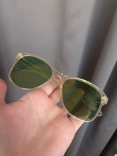 Load image into Gallery viewer, 1940s Clear Sunglasses With a Green Hue and Green Lenses

