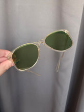 Load image into Gallery viewer, 1940s Clear Sunglasses With a Green Hue and Green Lenses
