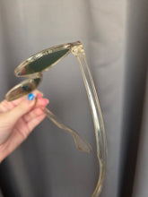 Load image into Gallery viewer, 1940s Clear Sunglasses With a Green Hue and Green Lenses
