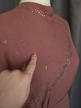Load image into Gallery viewer, 1940s Mushroom Taupe Brown Crepe Studded Dress
