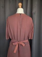 Load image into Gallery viewer, 1940s Mushroom Taupe Brown Crepe Studded Dress
